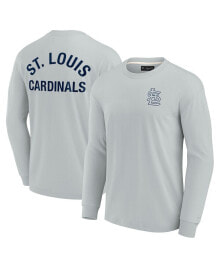 Купить мужские футболки и майки Fanatics Signature: Men's and Women's Gray St. Louis Cardinals Super Soft Long Sleeve T-shirt