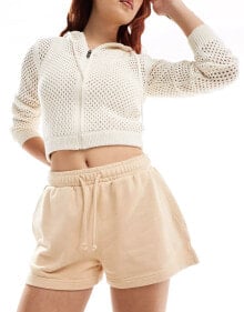 Купить женские шорты Weekday: Weekday Essence jersey shorts in beige exclusive to ASOS