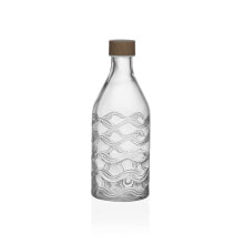 Bottle Versa 1 L Waves Glass Aluminium 9,8 x 25,1 x 9,8 cm