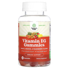 Витамин D natures Craft, Жевательные мармеладки с витамином D3, персик, манго, клубника, 60 жевательных таблеток
