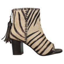 Roper Betsy Zebra Open Toe Booties Womens Beige Casual Boots 09-021-0946-3210 купить в аутлете