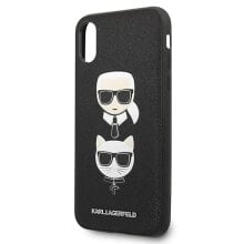 KARL LAGERFELD KlhcpXSakickcbk iPhone XXS Saffiano Karl&Choupette Head phone case