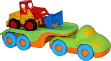 Игрушечные машинки и техника для мальчиков игрушечная техника Polesie "Дружок", автомобиль-трейлер и "Базик", погрузчик