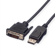 Value 11.99.5614 видео кабель адаптер 1 m DisplayPort DVI-D Черный