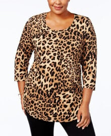 JM Collection plus Size Printed Top, Created for Macy's
