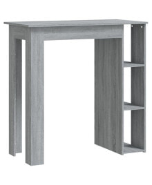 vidaXL bar Table with Shelf Gray Sonoma 40.2