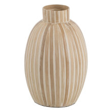 Vase White Beige Bamboo 24 x 24 x 37 cm