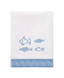 Avanti fin Bay Fish Embroidered Cotton Bath Towel, 27