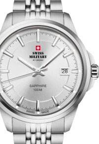 Купить наручные часы Swiss Military: Часы и аксессуары Swiss Military Klassik Saphirglas 40 мм 10ATM Silver SM34104.02