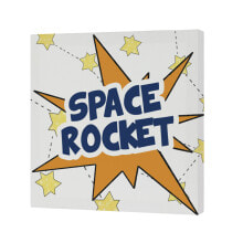 Canvas HappyFriday Mr Fox Space rocket Multicolour 27 x 27 cm