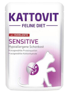 Купить влажные корма для кошек Kattovit: Kattovit KATTOVIT 85g sasz. SENSITIVE KURA+KACZKA wrażliwy kot nietolerancja pokarmowa