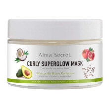 Маски и сыворотки для волос Alma Secret Curly Super Glow Mask Питательная маска с авокадо, чия, граната и кокоса для кудрявых волос 250 мл