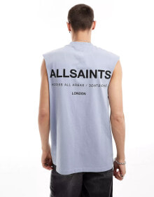 Купить мужские футболки и майки AllSaints: AllSaints Access Underground oversized tank in blue