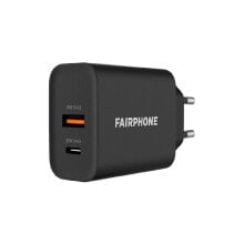 Fairphone ACCHAR-202-EU1 зарядное устройство для мобильных устройств Универсальная Черный Кабель переменного тока Быстрая зарядка Для помещений
