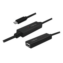 Компьютерные разъемы и переходники logiLink UA0325 USB кабель 15 m 2.0 USB A USB C Черный