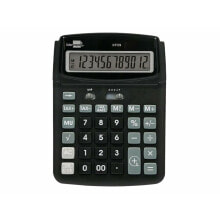 Calculator Liderpapel XF39 Black Plastic