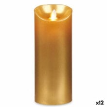 LED Candle Golden 8 x 8 x 20 cm (12 Units)