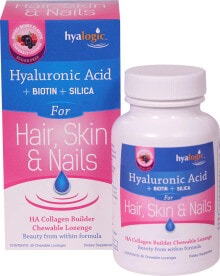 Гиалуроновая кислота hyalogic Hyaluronic Acid For Hair Skin & Nails Гиалуроновая кислота для волос, кожи и ногтей со вкусом ягод 30 жевательных леденцов
