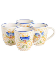 Laurie Gates tierra Tile Hand-Painted 4 Piece Mug Set