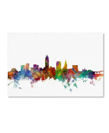 Trademark Global michael Tompsett 'Cleveland Ohio Skyline' Canvas Art - 30