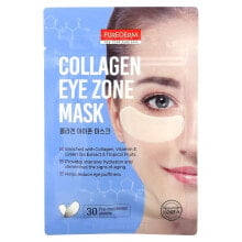 Купить корейские маски для лица Purederm: Eye Zone Beauty Mask, Collagen, 30 Pre-Moistened Sheets, 0.88 oz (25 g) Each