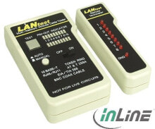 Мультиметры и тестеры InLine 79998 тестер сетевого кабеля Белый