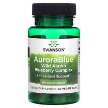 Swanson, AuroraBlue, дикая голубика с Аляски, 200 мг, 30 вегетарианских капсул
