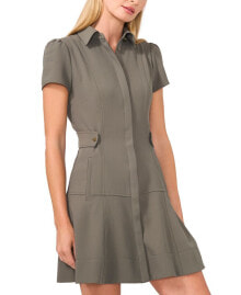 Купить женские платья CeCe: Women's Tab-Waist Fit & Flare Shirtdress