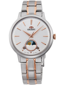 Мужские наручные часы с браслетом Мужские наручные часы с серебряным браслетом Orient RA-KB0001S10B Damen Mondphase 34mm 3ATM