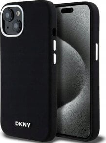 DKNY DKNY Liquid Silicone Small Metal Logo MagSafe - Etui iPhone 15 Plus / 14 Plus (czarny)