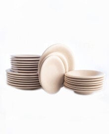 Stone Lain porto by Aro Stoneware Full Dinnerware Set, 24 Pcs, Service for 8