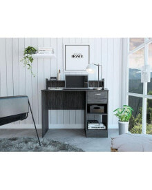 FM FURNITURE charlotte Computer Desk with 2 Storage Shelves and Drawer