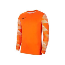 Мужские лонгсливы Мужской спортивный лонгслив с длинным рукавом оранжевым с логотипом Nike Dry Park IV