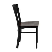 Flash Furniture hercules Series Black Circle Back Metal Restaurant Chair - Mahogany Wood Seat