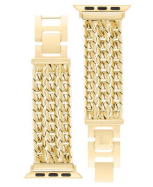 Anne Klein women's Gold-Tone Alloy 3-Row Chain Bracelet Compatible with 38/40/41mm Apple Watch