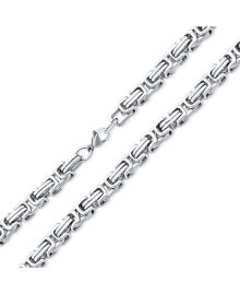 Mechanic Byzantine Biker Jewelry Urban Double link Flexible Heavy Chain Necklace For Men For Stainless Steel купить онлайн