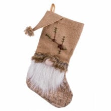 Рождественский Носок Бежевый Ткань Дед Мороз 30 x 3 x 47 cm