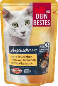 Nassfutter Katze mit Hähnchen in Paprikasauce, Augenschmaus, 100 g