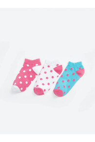 LCW ECO Puantiyeli Kız Çocuk Patik Çorap 3'lü