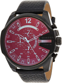 Мужские наручные часы с ремешком Мужские наручные часы с коричневым кожаным ремешком Diesel Herrenuhr, 57mm Gehusegre, Edelstahluhr mit Lederarmband