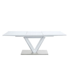 Simplie Fun gallegos Dining Table, White High Gloss Finish