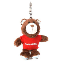 NICI Bean Bag Oso Beige Con Camiseta Roja Canarias 10 Cm Teddy