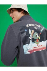 Looney Tunes Oversize Sweatshirt Şardonlu Lisanslı Baskılı