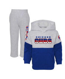 Outerstuff toddler Boys and Girls Royal, Heather Gray Chicago Cubs Two-Piece Playmaker Set