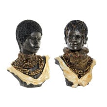 Статуэтки и фигурки  декоративная фигура DKD Home Decor Африканка 26 x 20 x 42 cm Чёрный Бежевый Колониальный (2 штук)