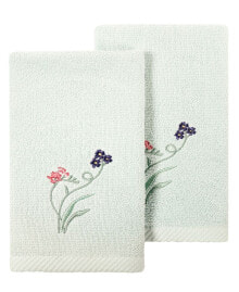 Linum Home textiles Turkish Cotton Stella Embellished Fingertip Towel Set, 2 Piece