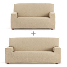 Sofa cover set Eysa TROYA Beige 70 x 110 x 210 cm 2 Pieces