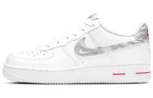 Nike Air Force 1 Low 低帮 板鞋 GS 白灰红色 / Кроссовки Nike Air Force 1 Low GS DJ4625-100