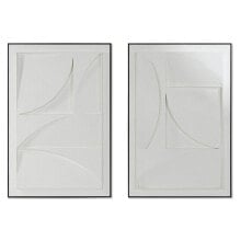 Painting Home ESPRIT White Black Abstract Urban 60 x 6,5 x 90 cm (2 Units)