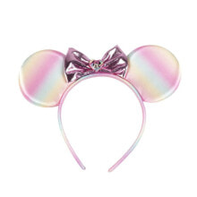 Резинки, ободки, повязки для волос бриллиантовый Minnie Mouse Розовый ушки